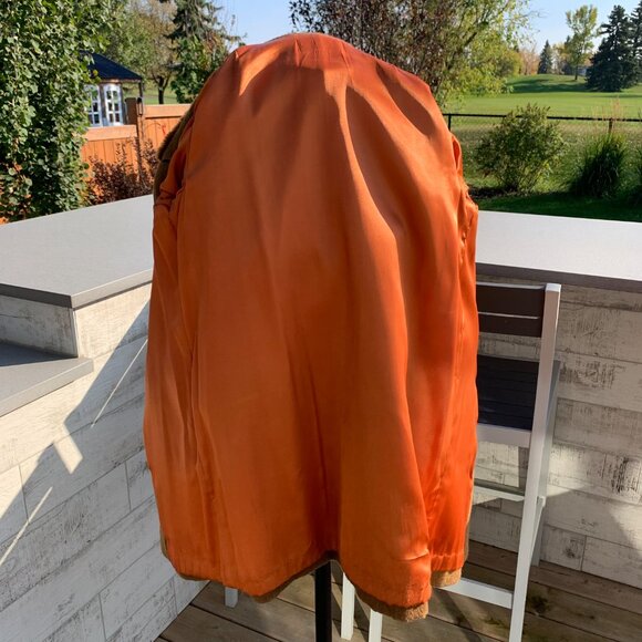 Vintage 60s 70s Penny Lane Coat Brown Faux Fur Trim Retro Boho Peacoat Overcoat - Picture 10 of 16